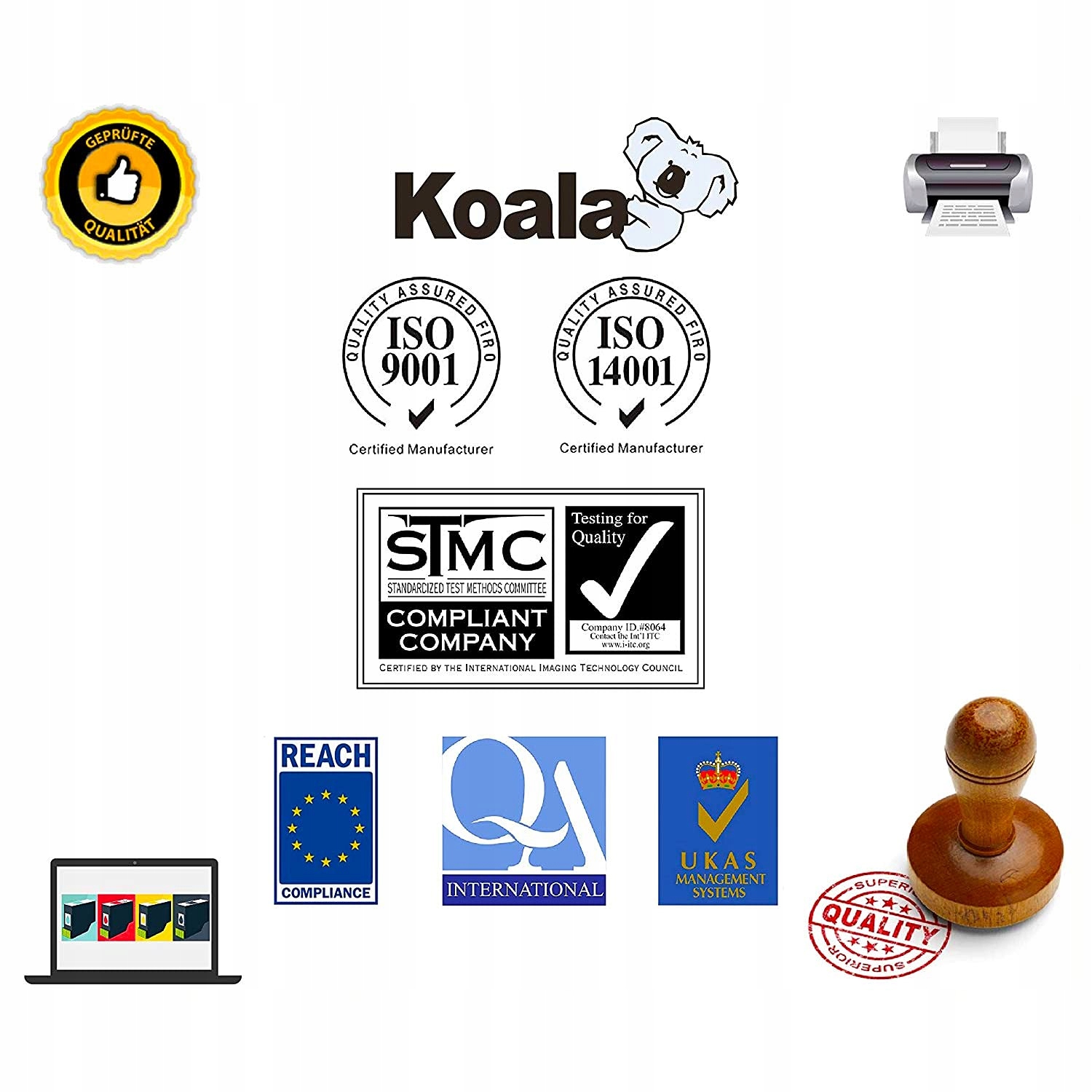KOALA Zestaw 5 Tuszy Kompatybilnych PGI580XXL CLI581XXL do Pixma TS TR — miniatura 8