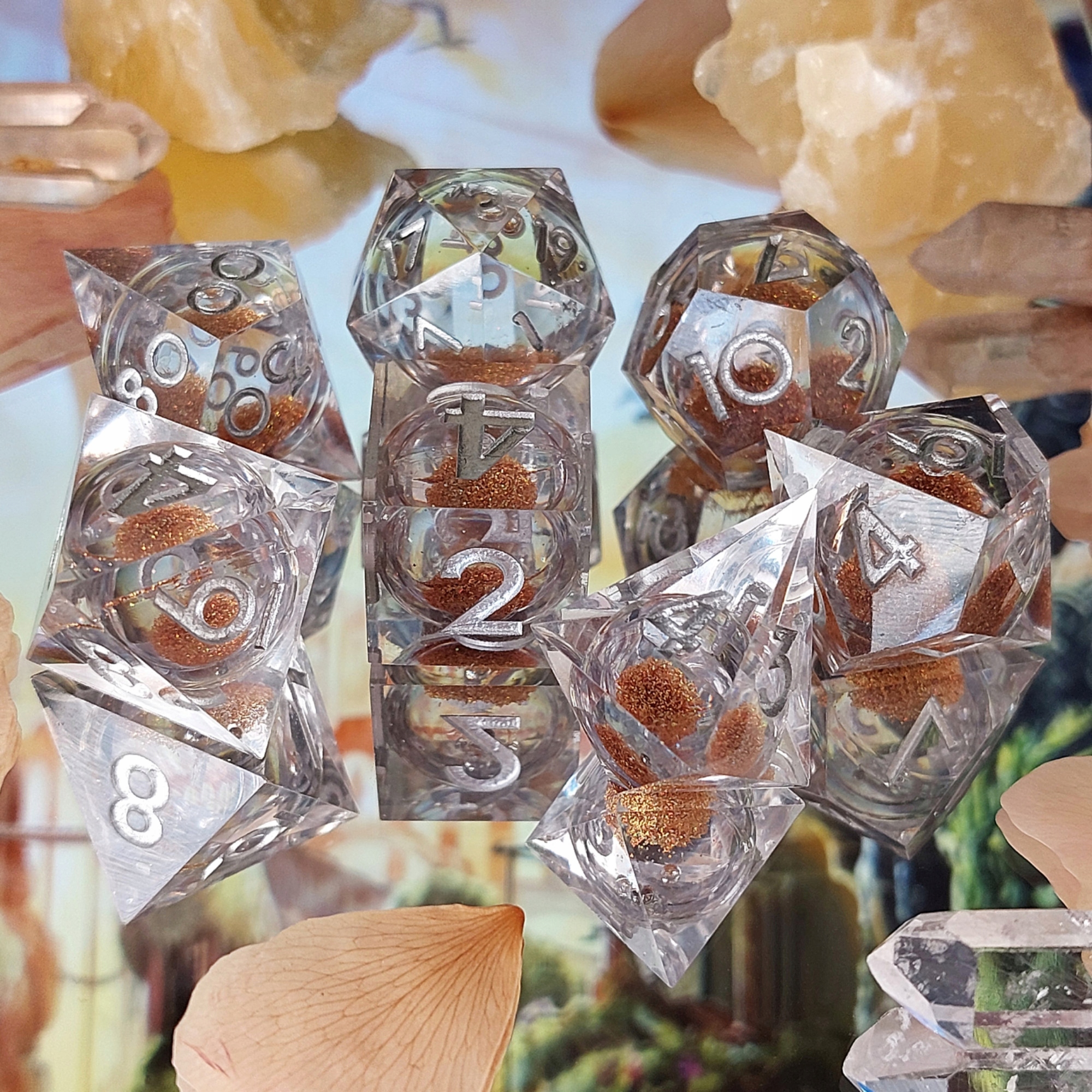 PIACHEM W OCZY ZESTAW 7 PŁYNNYCH KOŚCI RPG Producent RGFK