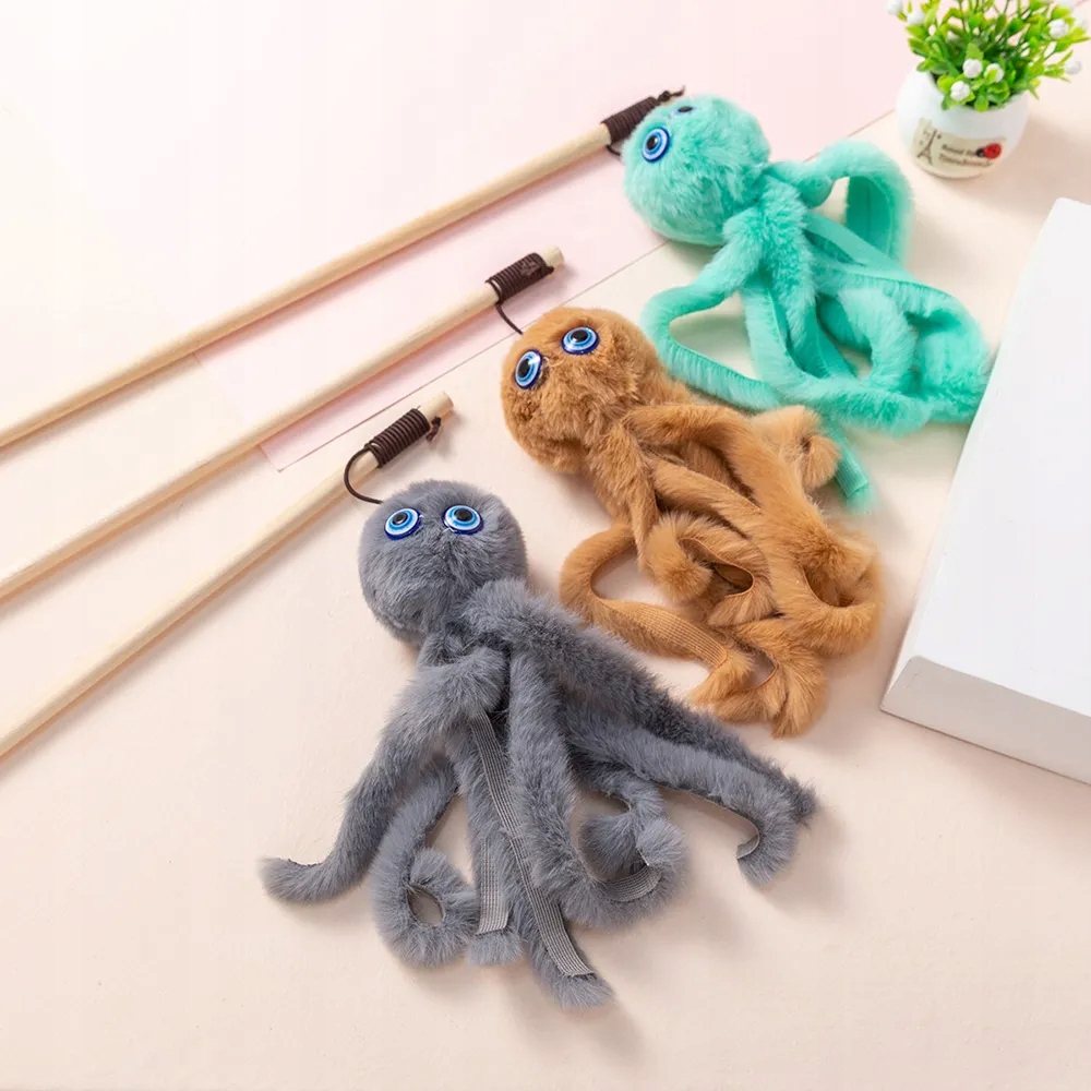 Octopus Plush Cat Stick Funny Pet Cat Toys Interactive Playing Toy For 14407629502 Allegro.pl