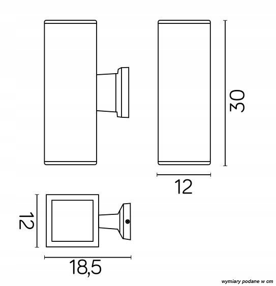 Kinkiet ogrodowy czarny Adela 8001 BL Suma Kolor czarny