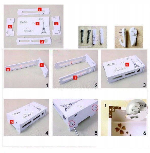 Dekoracja Półka Wisząca na Router WiFi Kwiatek Głębokość mebla 9.5 cm