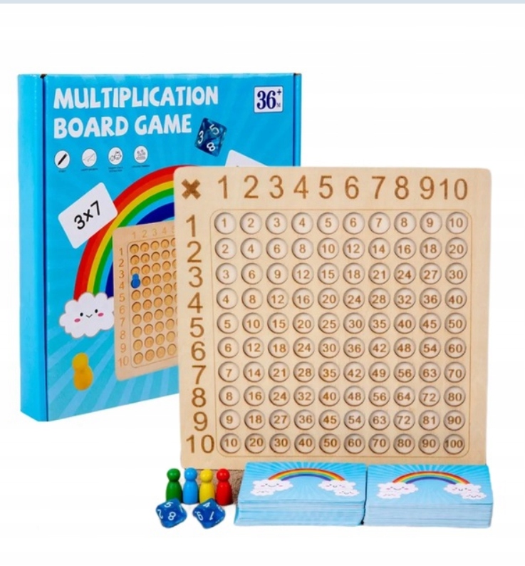 Tabliczka Mnożenia Planszowa Gra Logiczna 2 W 1