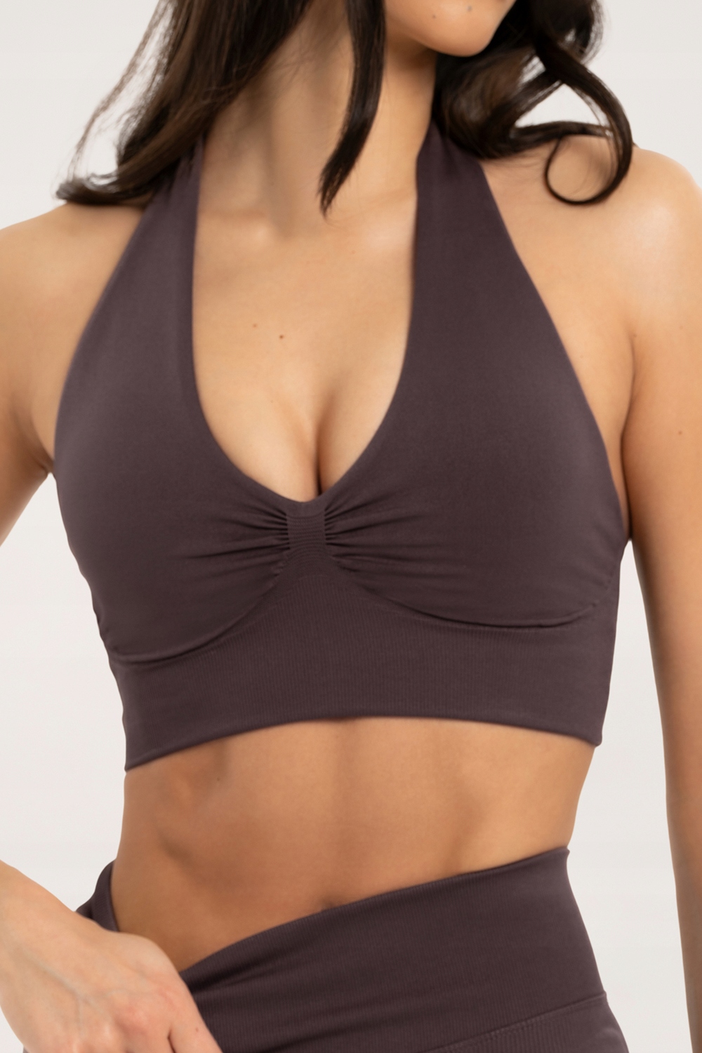 Gym Glamour Biustonosz z odkrytymi plecami cacao L