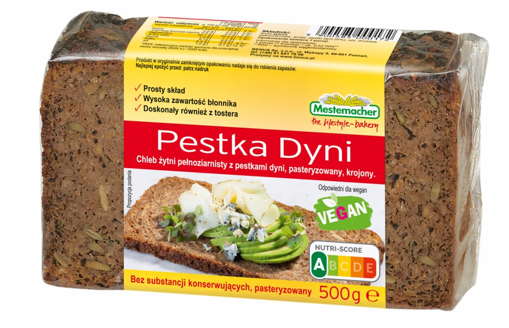 Chleb Żytni Pełnoziarnisty z Pestkami Dyni 500 g x 12 sztuk EAN (GTIN) 5900585000172