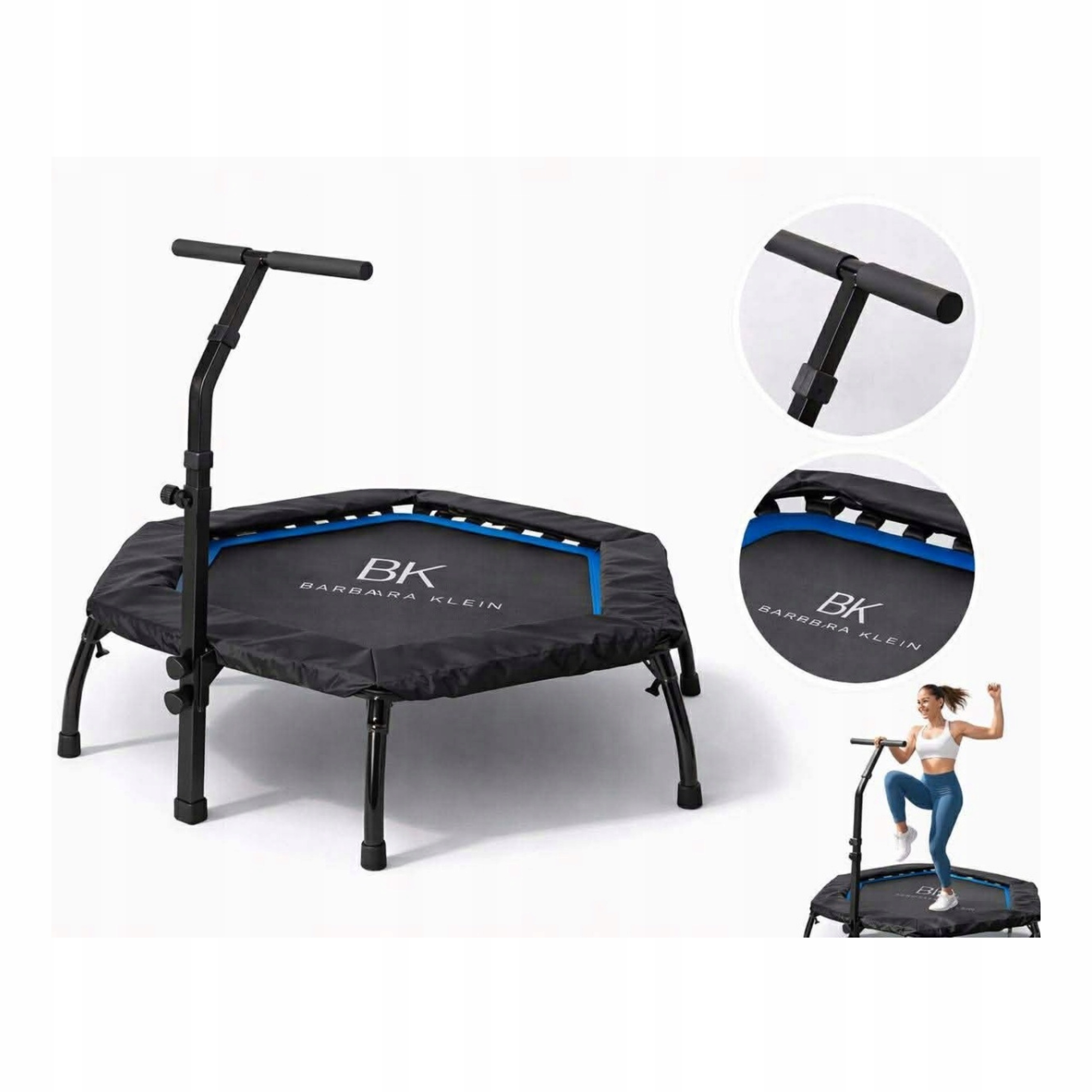 Trampolina fitness z uchwytem Sześciokątna Domowa składana do 150 kg-112cm