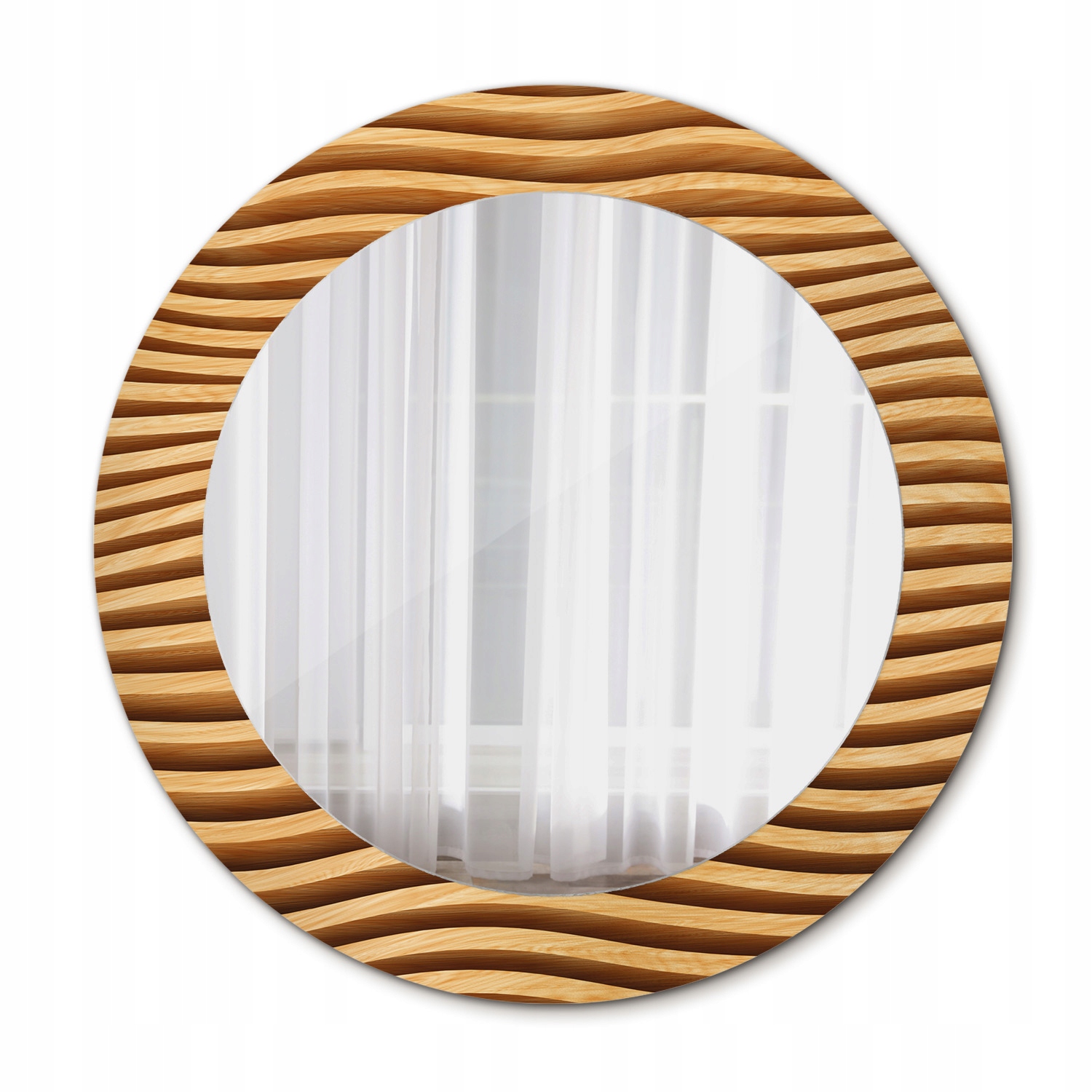 Moderné zrkadlo do kúpeľne Drevená vlna 60 cm