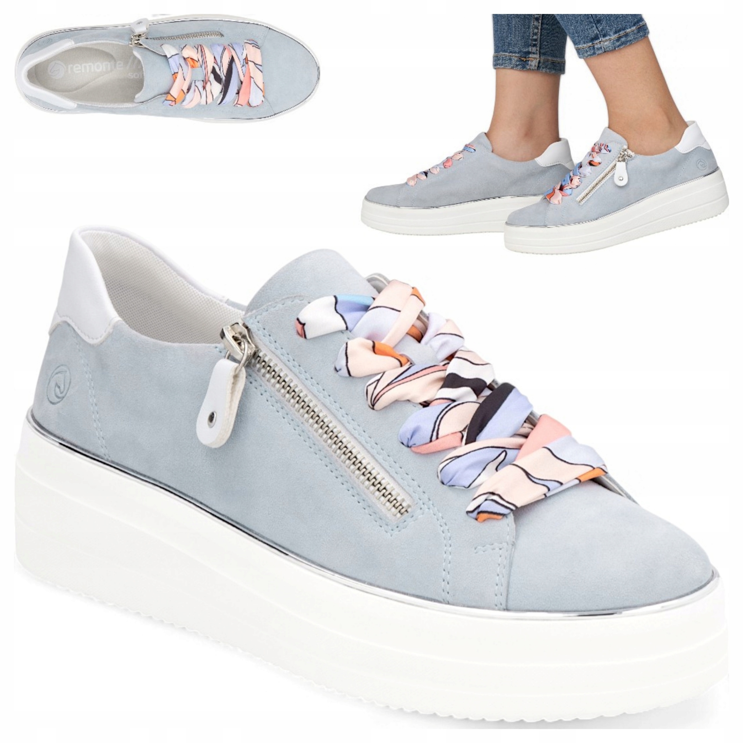 Jarní polobotky dámské Kožené 39 Rieker Remonte Tenisky platforma