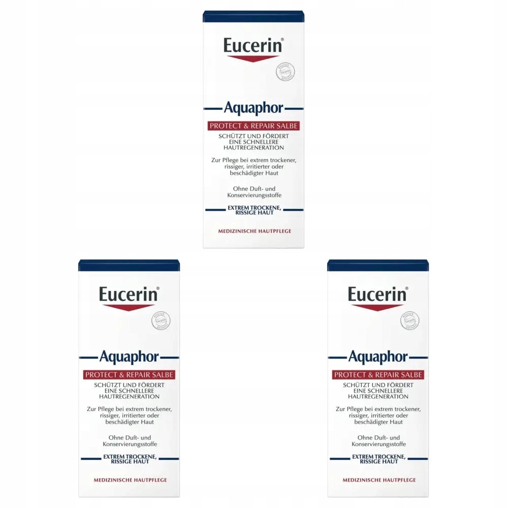 3x Eucerin Aquaphor Maść regenerująca, 45 ml