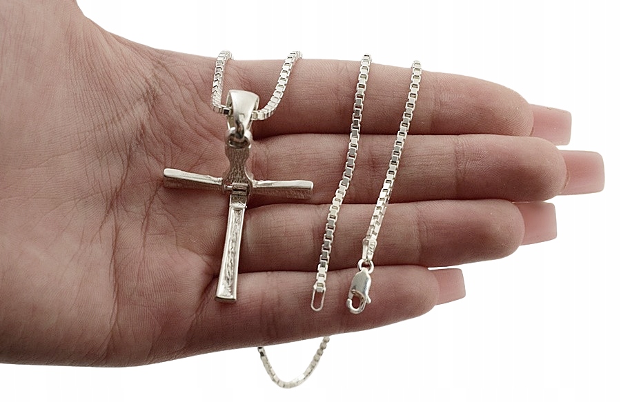 Naszyjnik Srebrny Krzyż Toretto Vin Diesel Szybcy i Wściekli srebro pr 925 Długość całkowita 60 cm