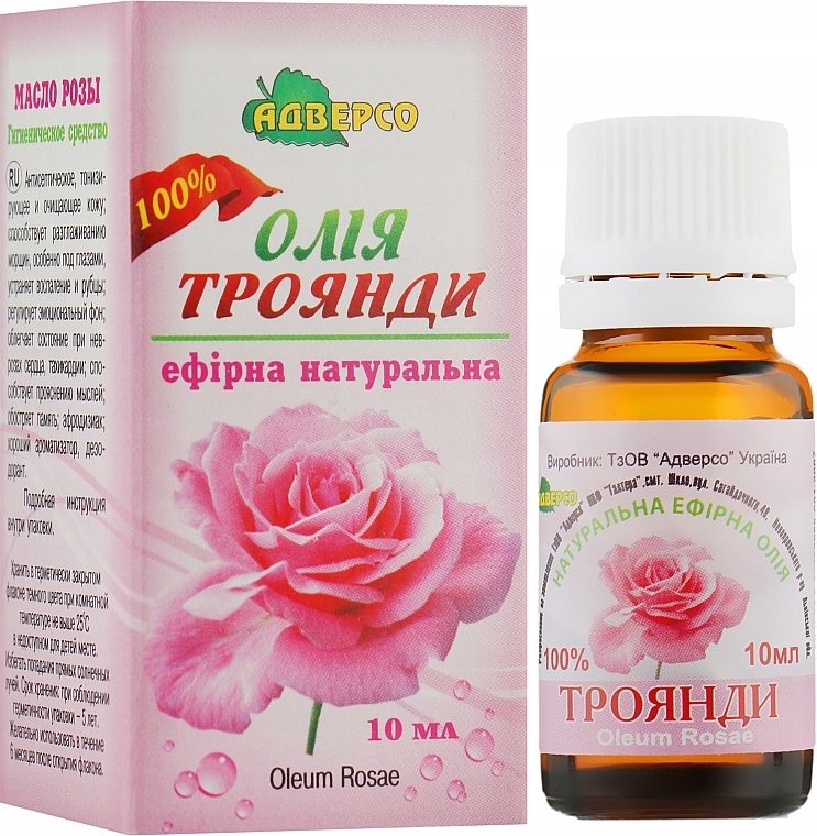 Olejek Różany, 100% Naturalny, Adverso, 10 ml