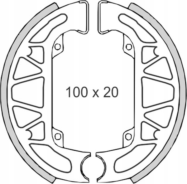 BRENTA SZCZĘKI HAMULCOWE GILERA 50 PIAGGIO NRG/NTT/QUARTZ/TPH/ZIP (100x20mm