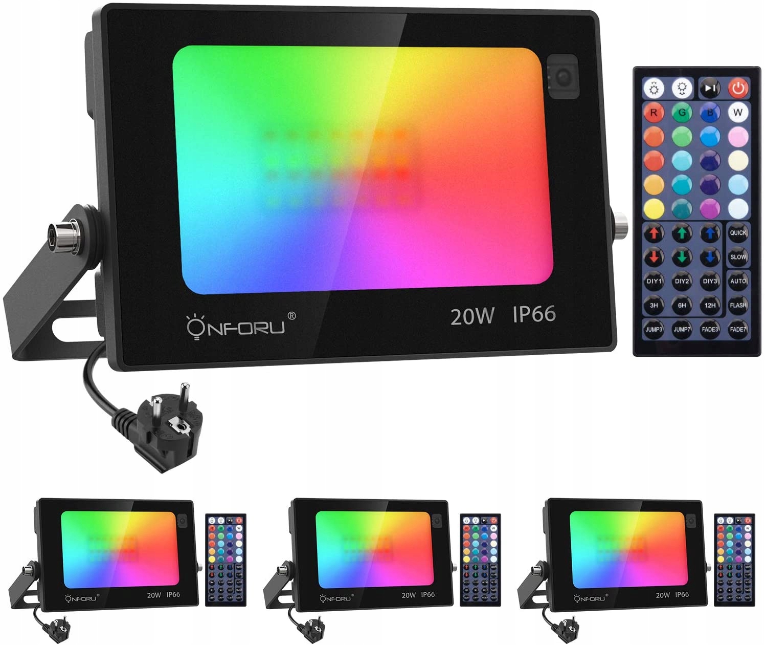ГАЛОГЕННАЯ СВЕТОДИОДНАЯ ФАРА RGB 20 ВТ 20 ЦВЕТОВ + ПУЛЬТ ДИСТАНЦИОННОГО УПРАВЛЕНИЯ