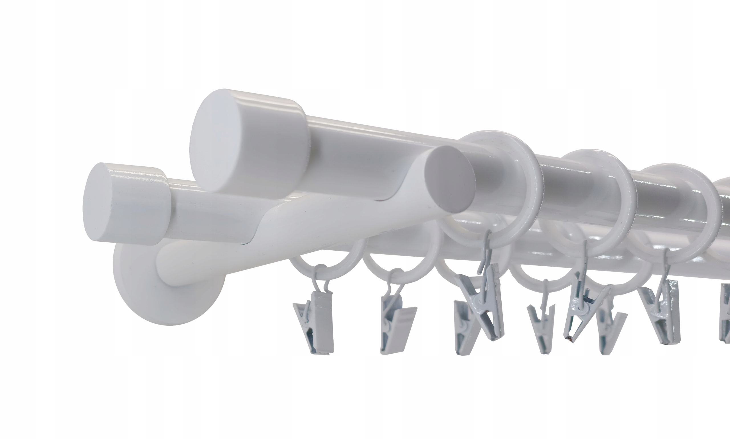 Garnýž Dvojitá Kov 19+19 mm Bílý 160 cm Luna