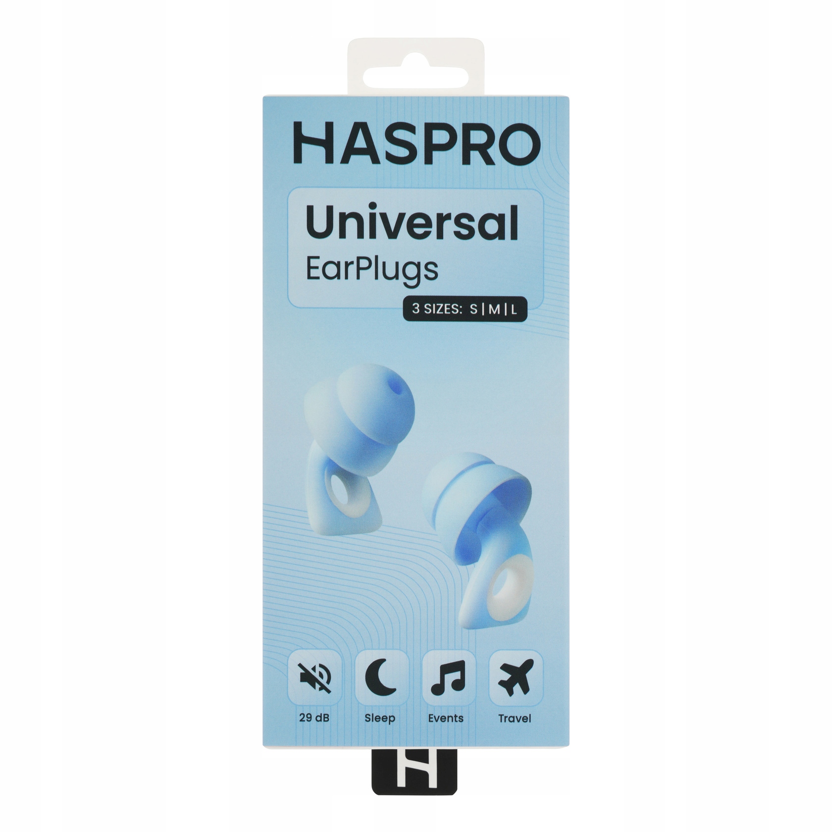 Haspro Universal Zatyczki do uszu przeciwhałasowe, uniwersalne niebieskie