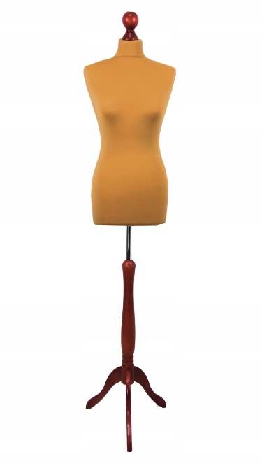 Krejčovská figurína 36 S/m karamelová Stojan na dřevo calvados lakovaný