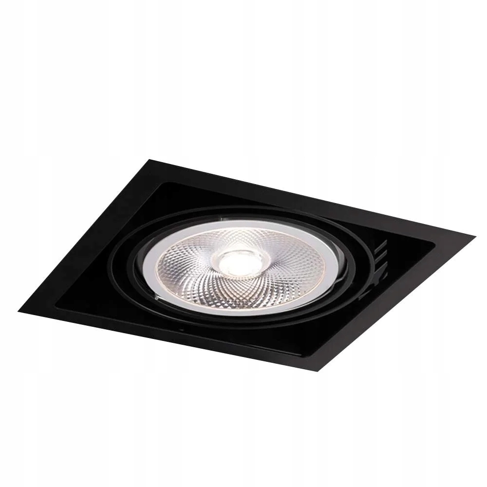 Lampa zapustená pohyblivá bodová čierna štvorcová 18 cm s očkom Shilo