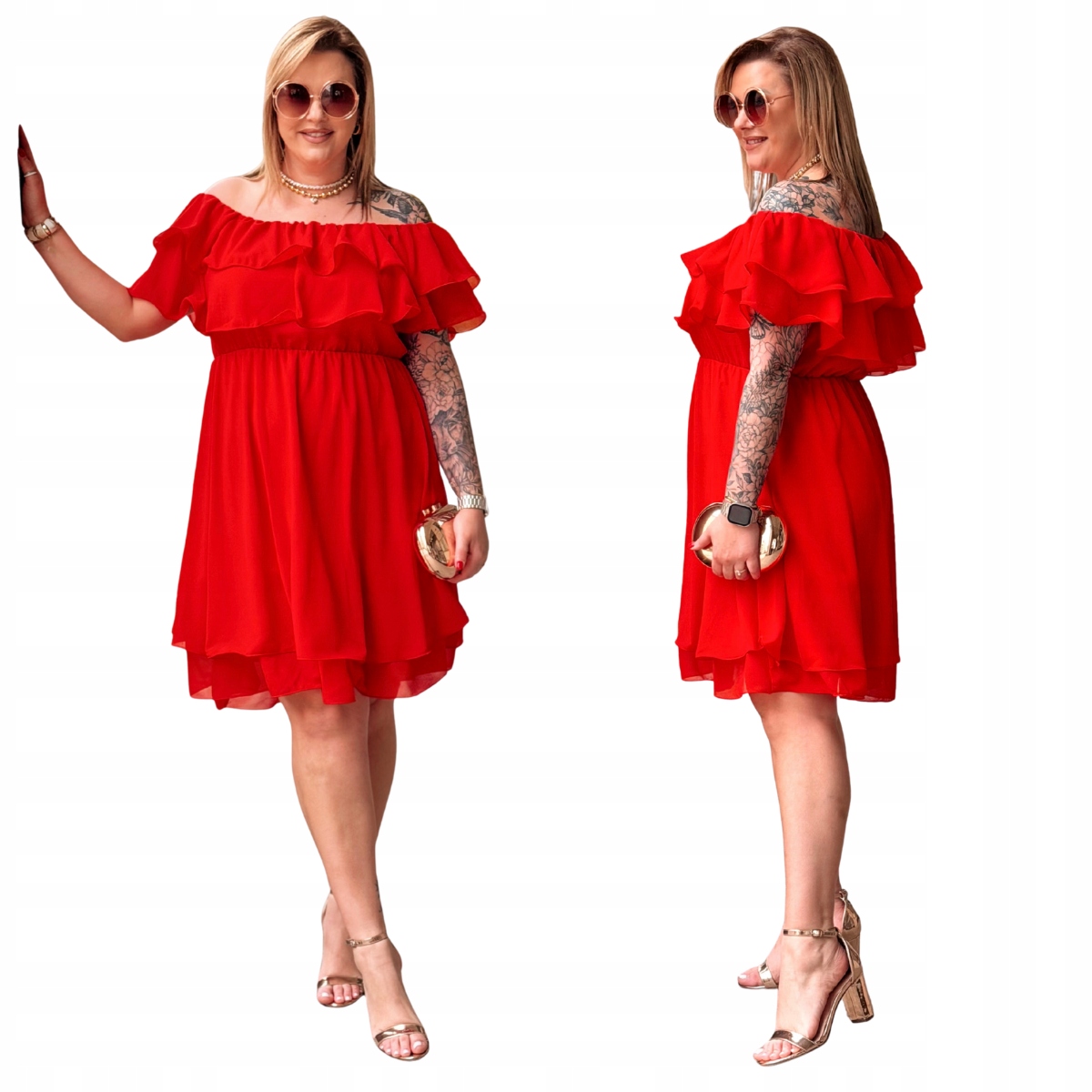 Šaty Plus Size Cavaricci Španělka Velké velikosti Červená