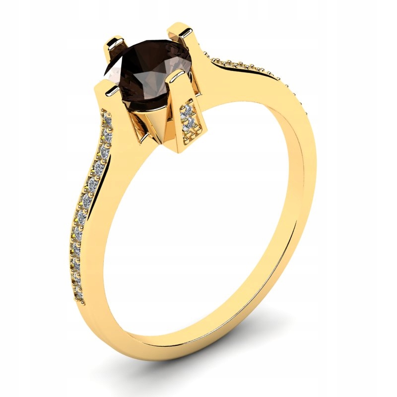 

Pierścionek Złoty Z Kwarcem I Brylantami 0,65CT