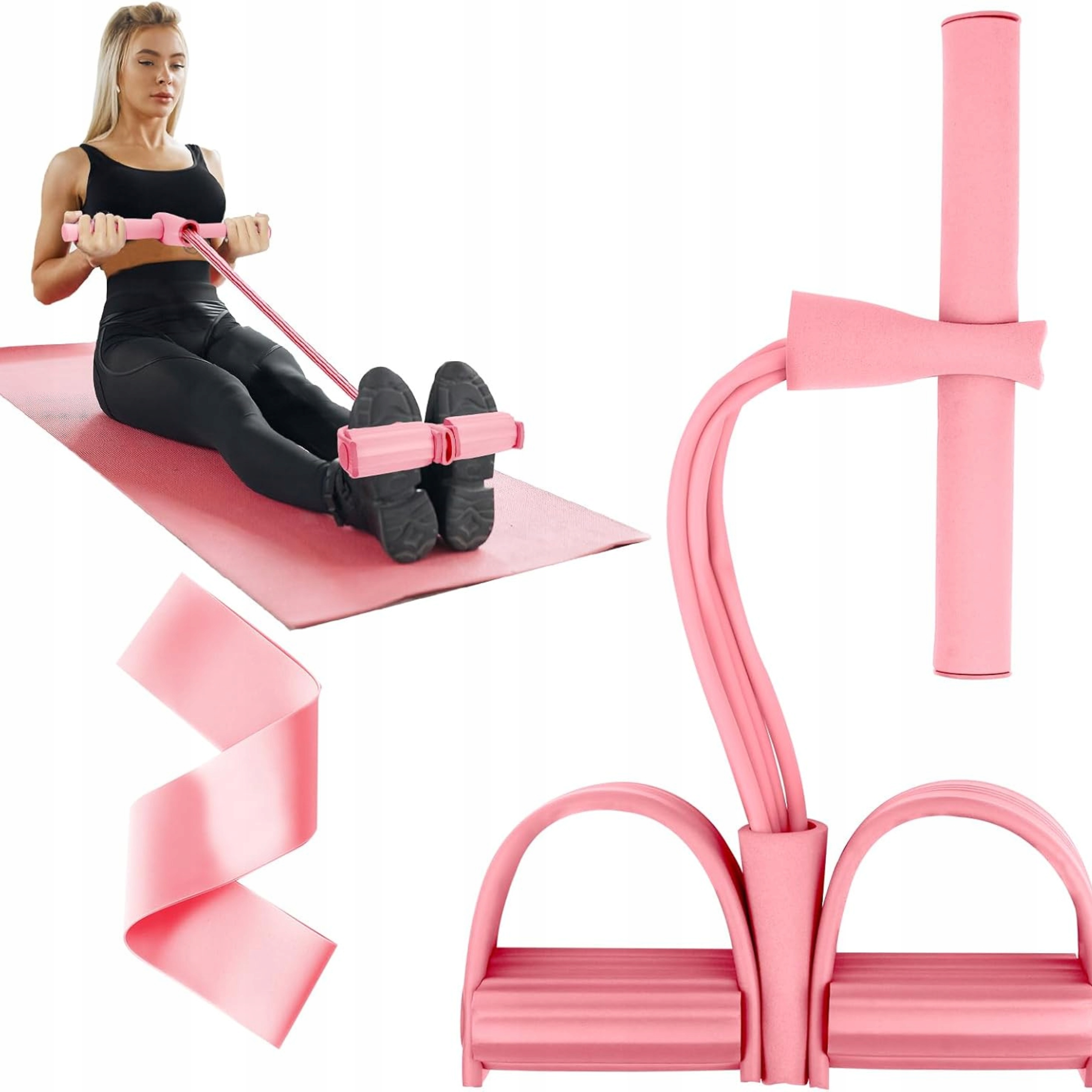 Guma Oporowa Do Ćwiczeń Różowa Treningowa Nóg Dla Kobiety Fitness