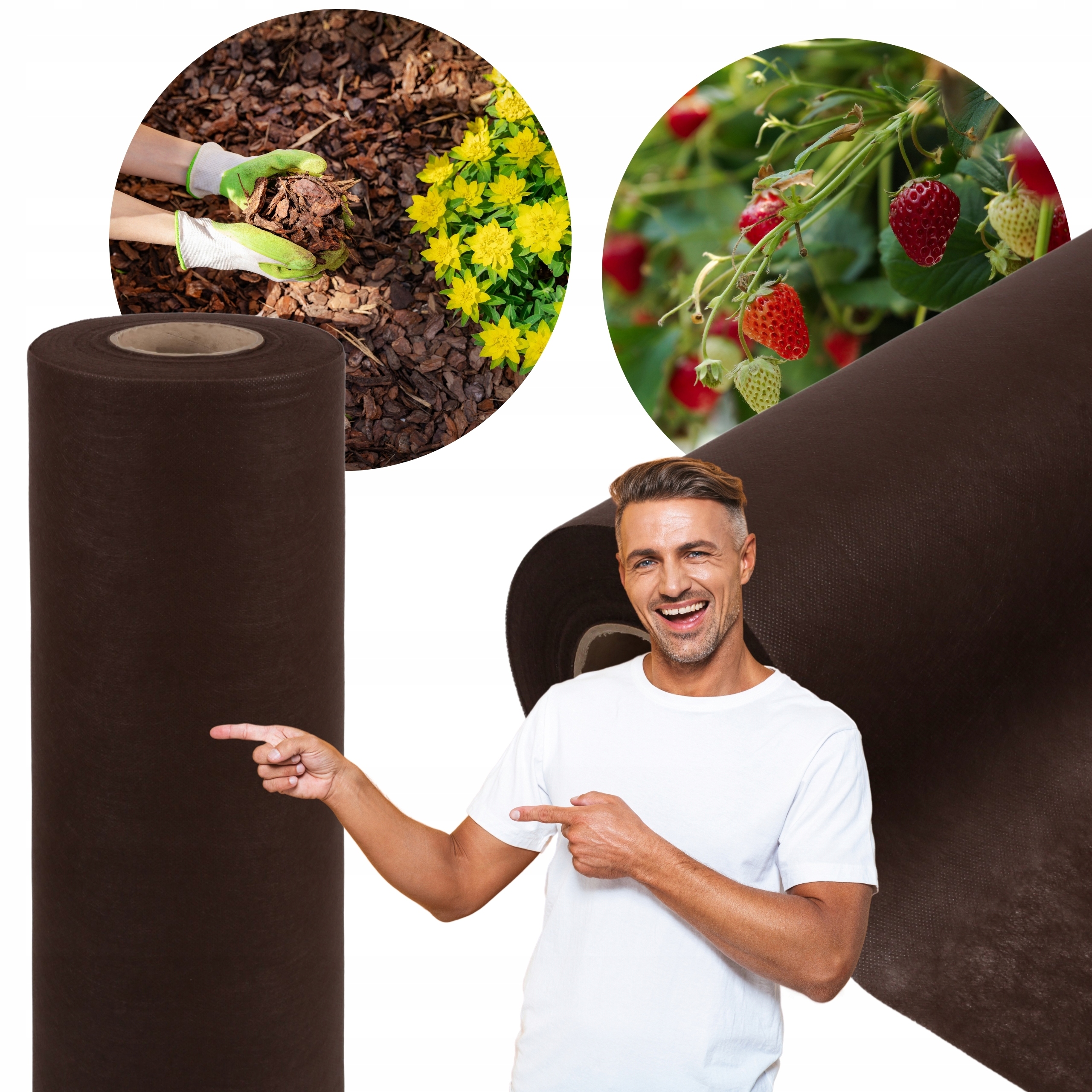 Antychwastowa Agrowłóknina Brązowa 3,2m 50g Uv 100m Ściółkująca Pod Korę