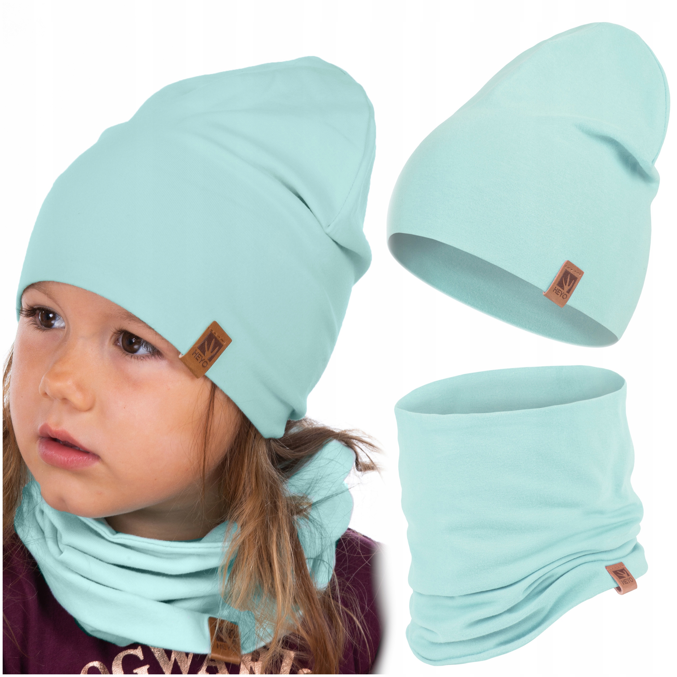 CZAPKA DZIECIĘCA WIOSENNA JESIENNA KOMIN KOMPLET BAWEŁNA DLA DZIECI 48-56