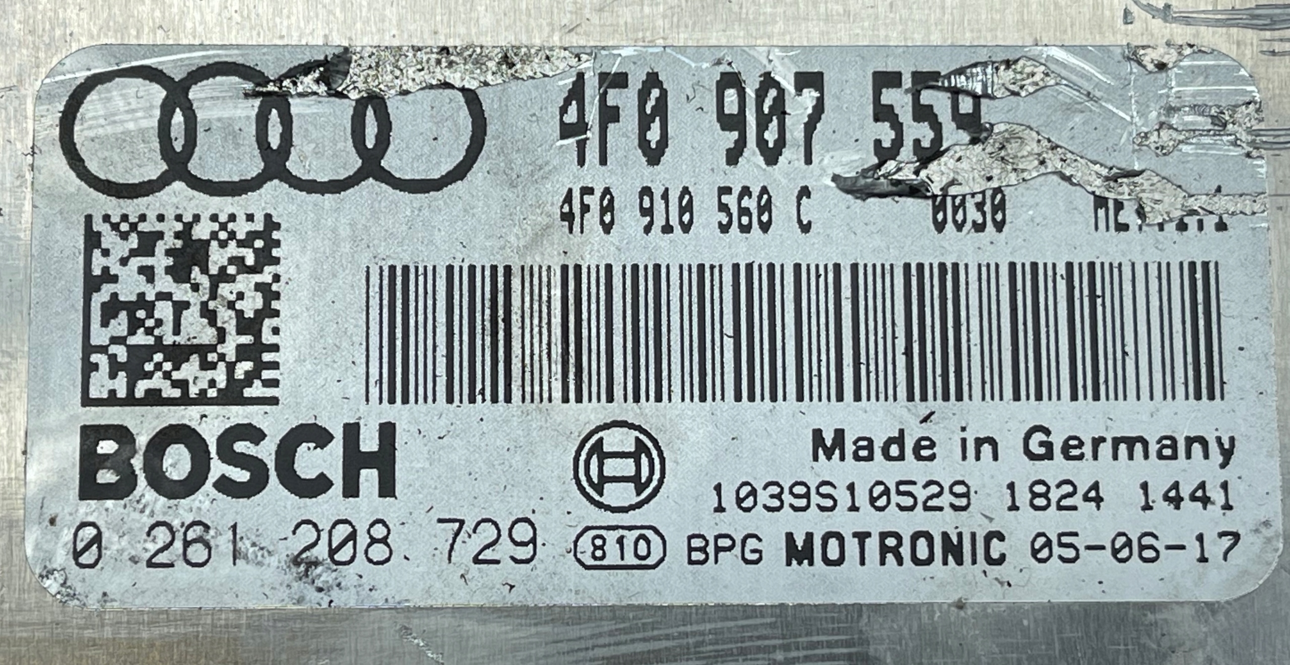 AUDI A6 C6 4.2 Centralina computer ECU 4F0910559 4F0910560C 0281208729