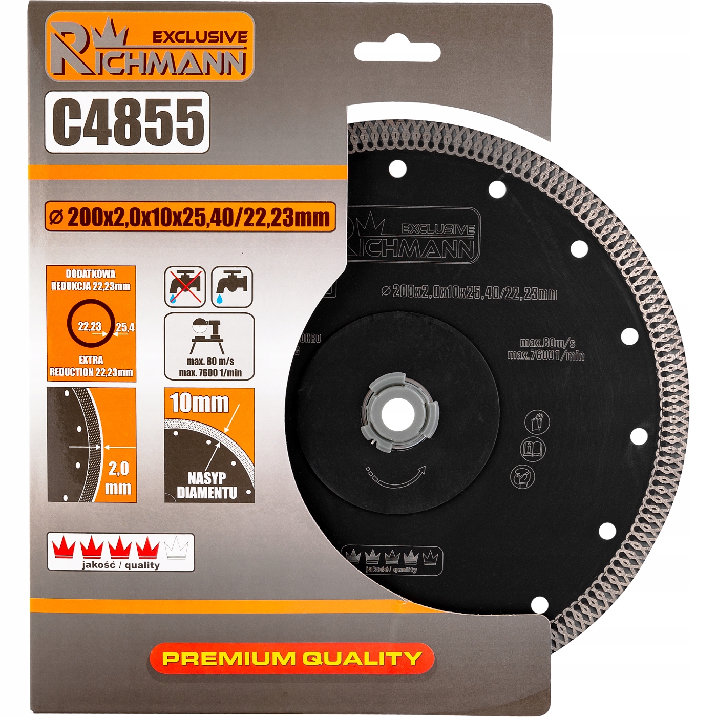 CORONA TARCZA DIAMENTOWA CIENKA PŁYTEK GRESU 200MM EAN (GTIN) 5906741648554