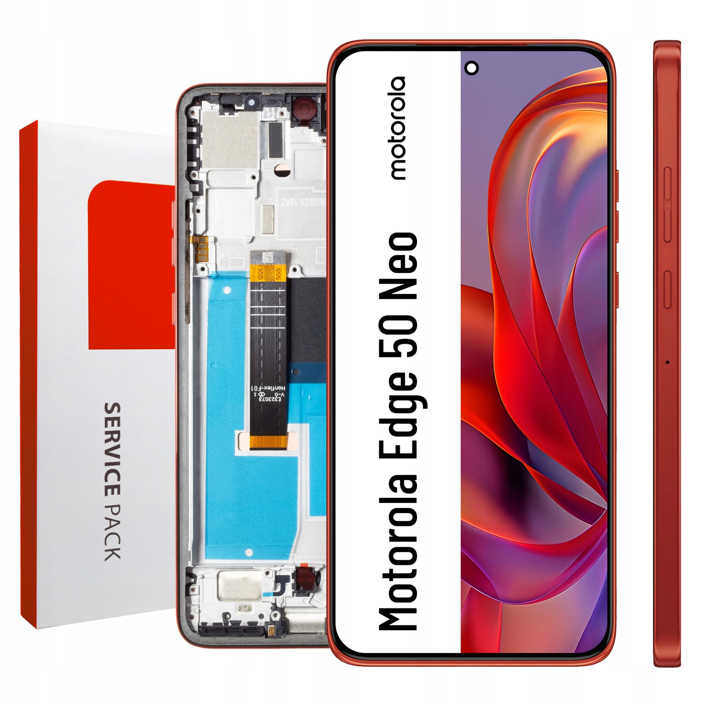 Originální Zila pro Motorola Edge 50 Neo LCD s rámečkem Červená matice