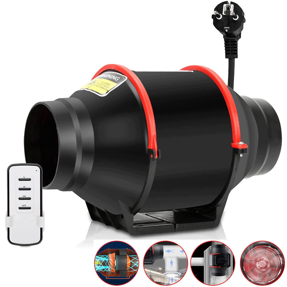 Kanálový Odtahový Ventilátor Dvourychlostní Výkonný 540 m3/h 75 W Tichý