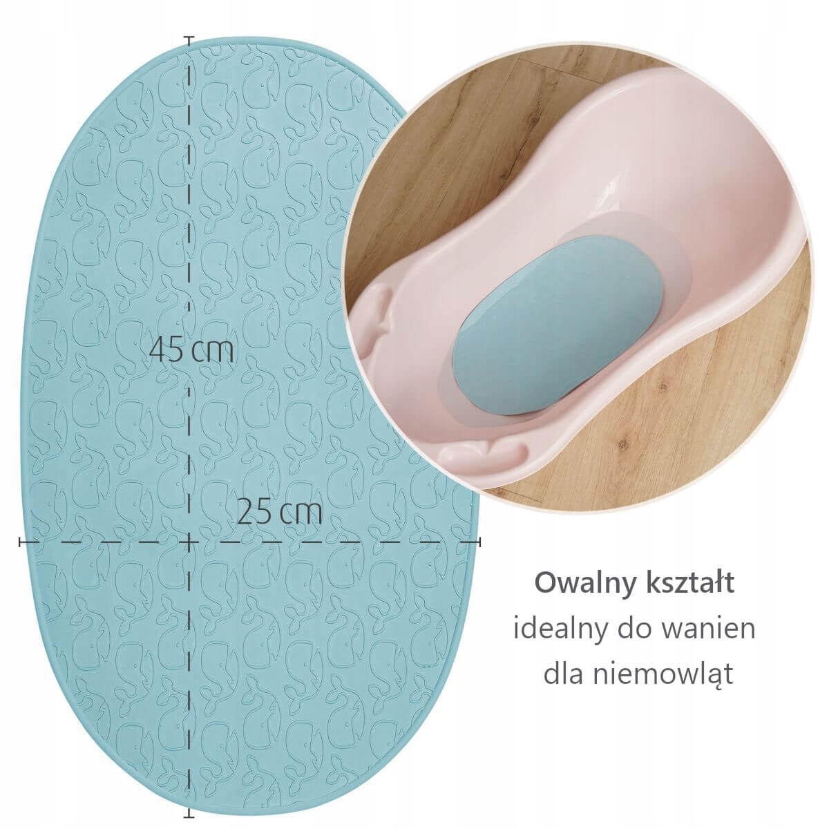 Mata antypoślizgowa do kąpieli wanny 25x42cm REER Marka Reer