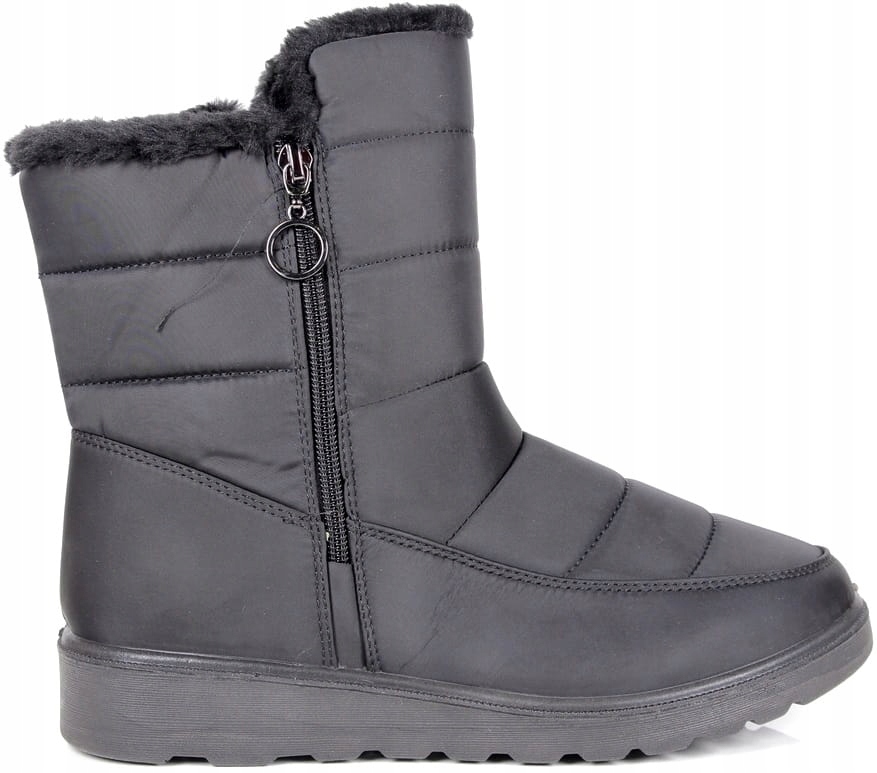 Dámské Zateplené Sněhové Boty S Kožešinou, Černé