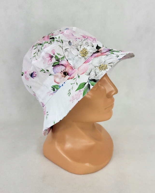 588 KAPELUSZ letni BIAŁY wzór 100% BAWEŁNA L Rozmiar L