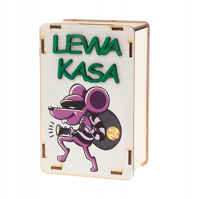 

Skarbonka drewniana Lewa Kasa urodziny