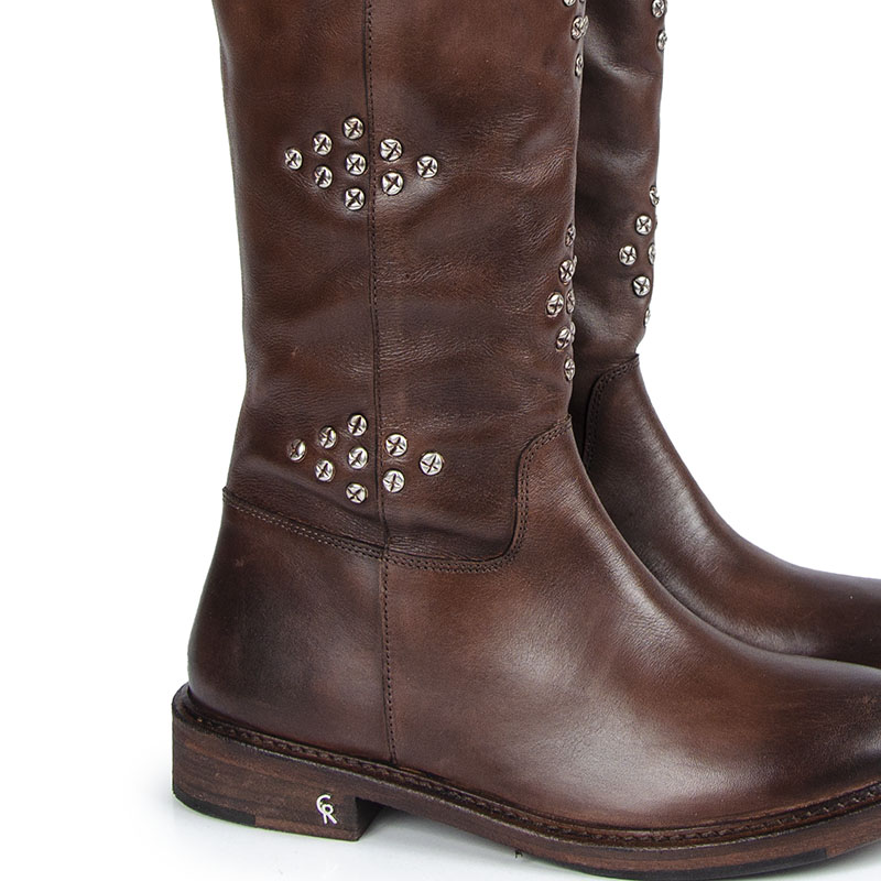 CARINII B9853 KOZAKIn OFICERKI SKÓRA LICO BRĄZOWE 38 Kolor brązowy