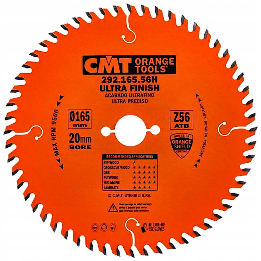 

Cmt Piła tarczowa do drewna laminatu 165x20mm 56z