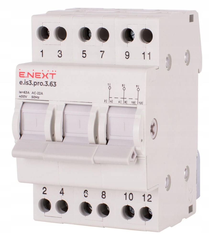 

Przełącznik 1-0-2 na szynę Din e.is3.pro 3p, 63A