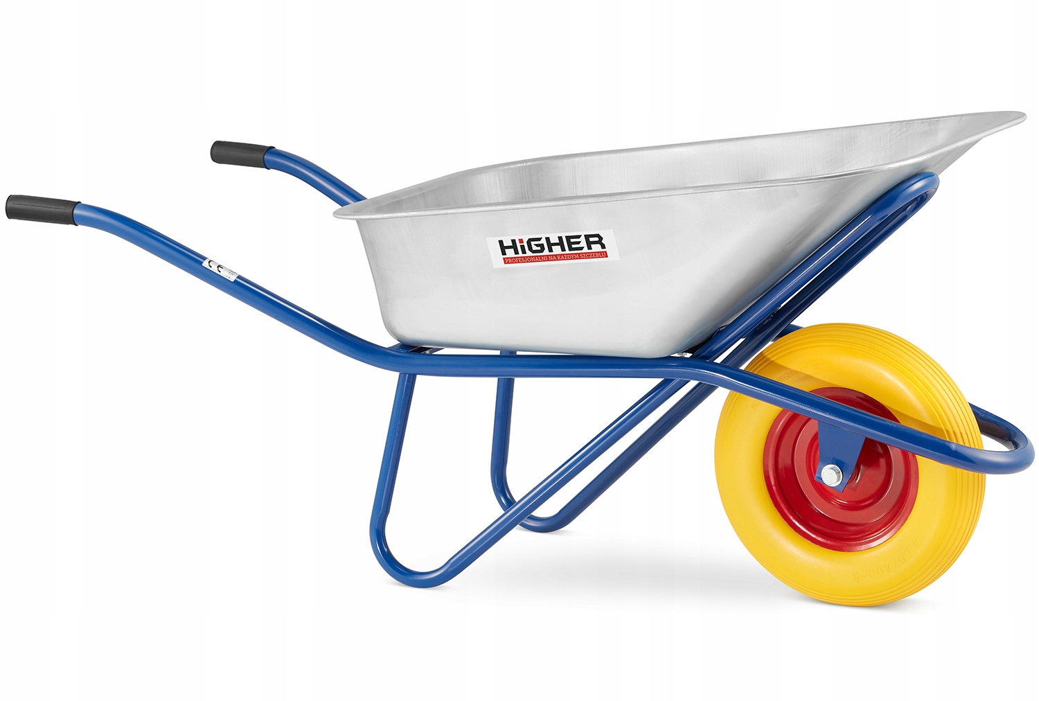 Taczka ogrodowa budowlana ocynkowna 130L z ochorną koła 210kg pełne koło