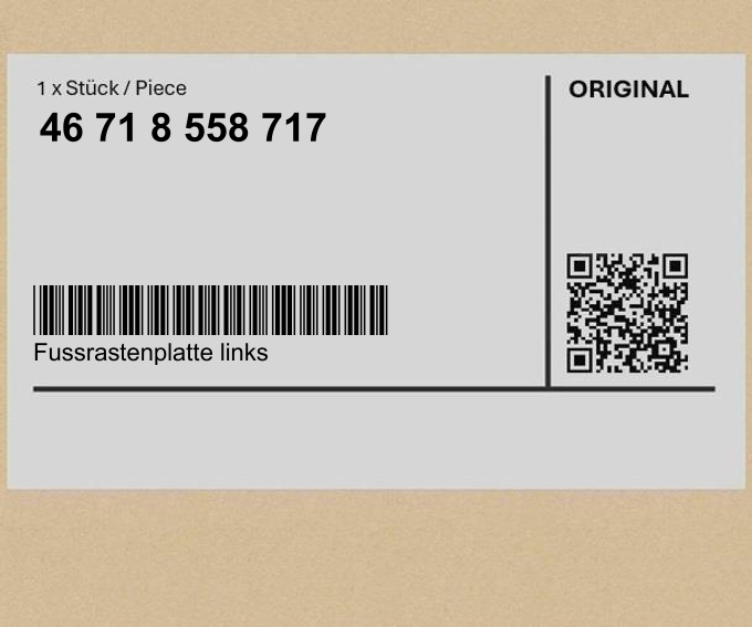 Płyta podnóżka lewa BMW K23 K23 K33 K33