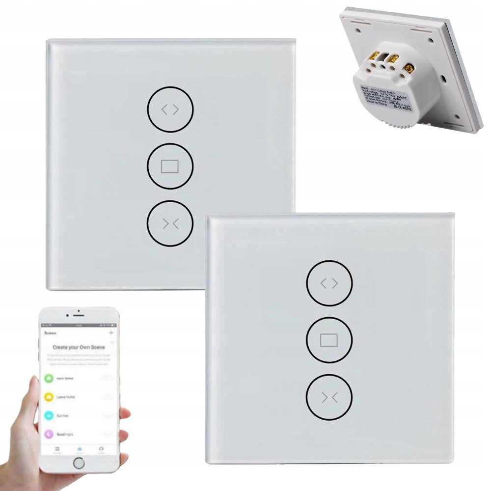2X Dotykový Vypínač Ovladač Pro Skleněné Rolety WiFi Smart