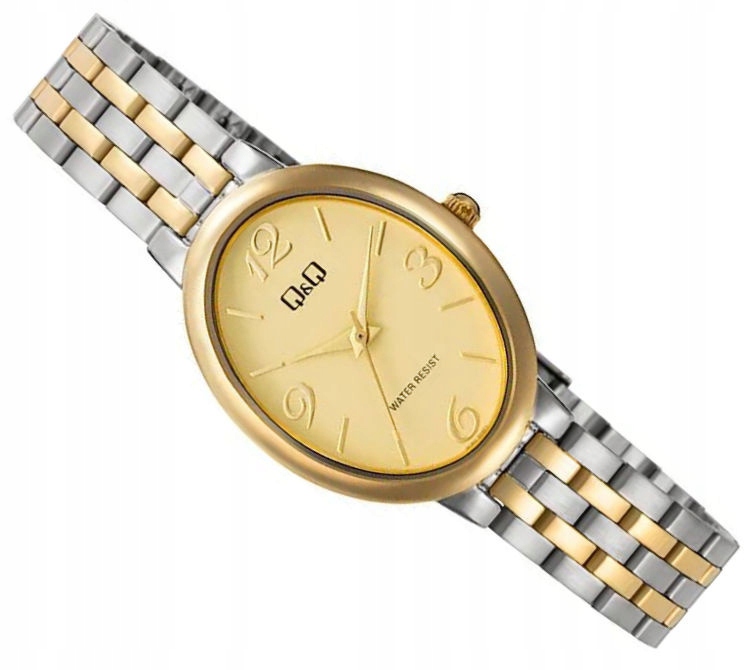 Elegantní Oválné Dvoubarevné Dámské Hodinky Na Náramku QQ10C-003P