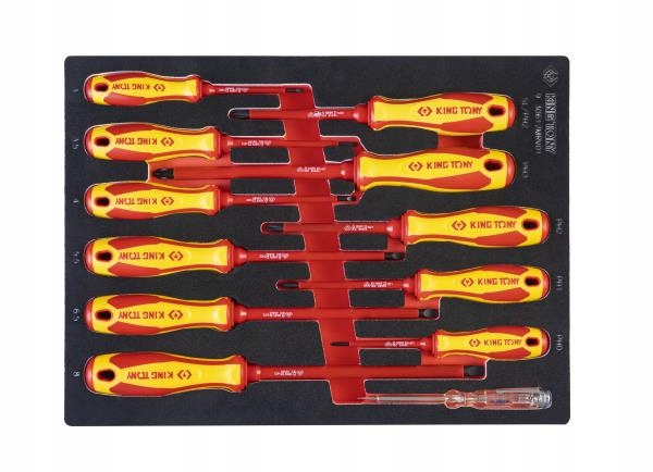 KING TONY ZESTAW WKRĘTAKI IZOLOWANE 12 SZT. + -