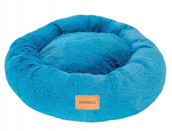Pelíšek Kulaté Shaggy Pro Psa Kočku Měkké, L, 60 CM, Tyrkysové