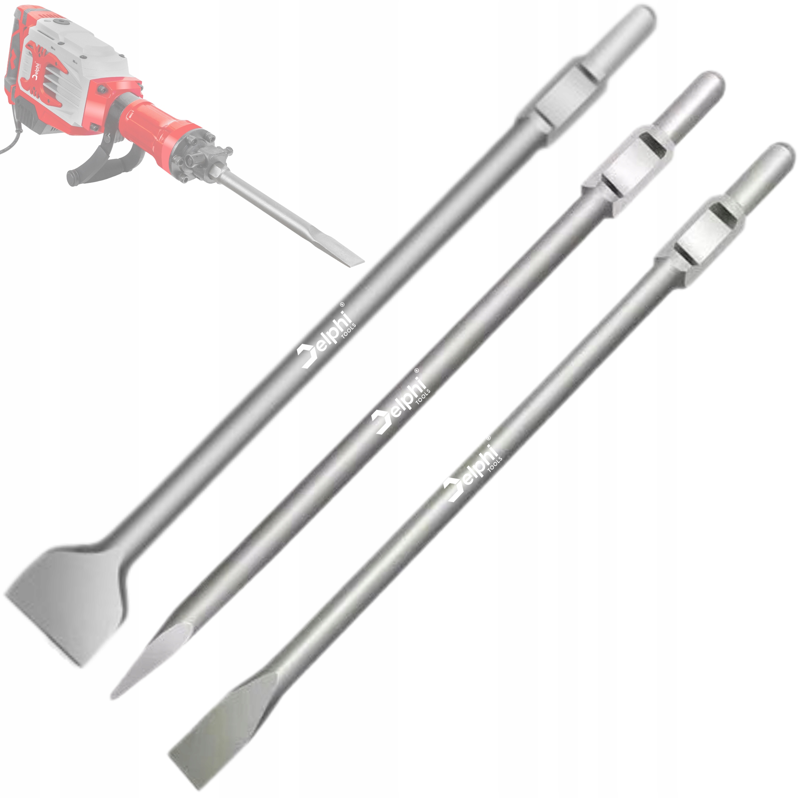 Dláto Pro Demoliční Kladivo Hex 30 Sekáče Na Kování, Ploché Špice, 3 Ks