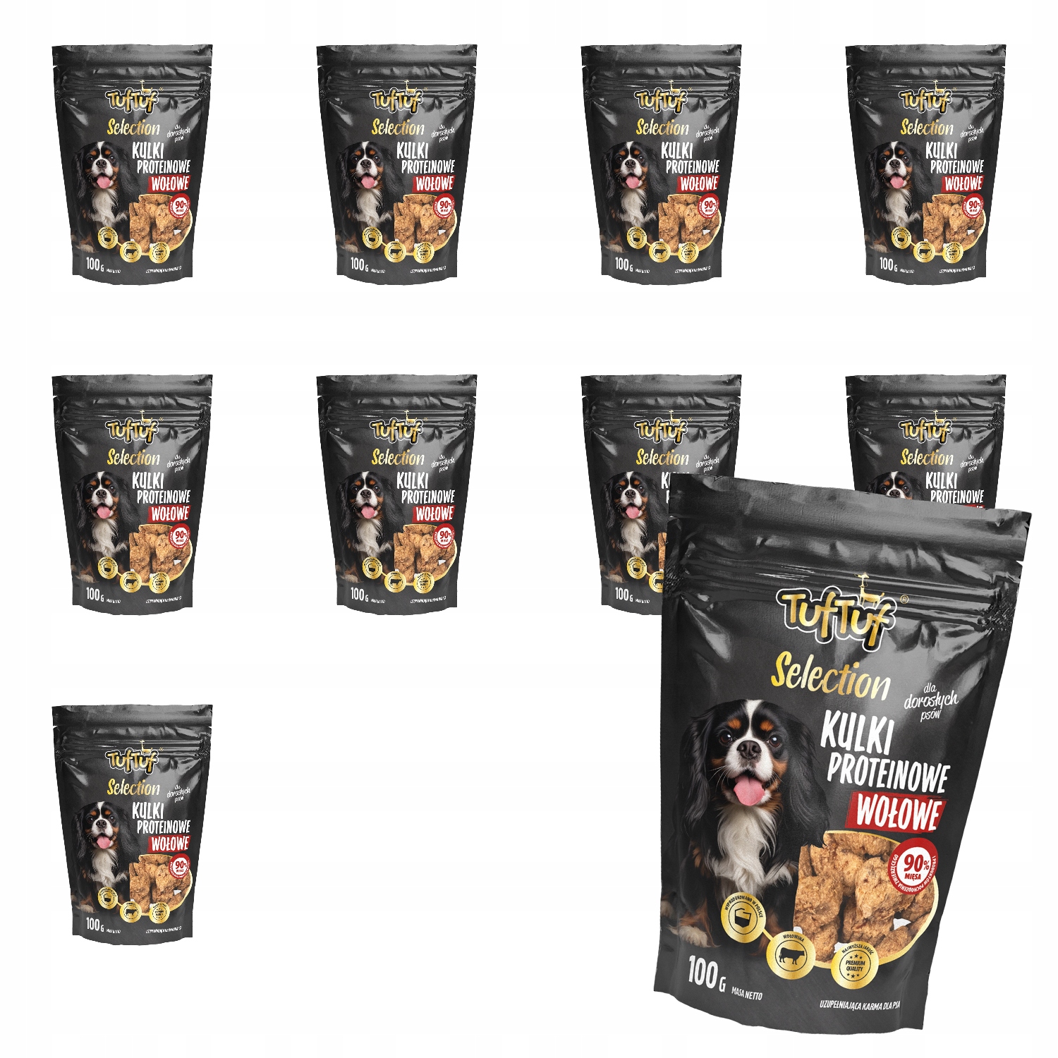 Levně Pochoutky Pro Psa TufTuf Selection Hovězí Proteinové Kuličky Set 10x100g