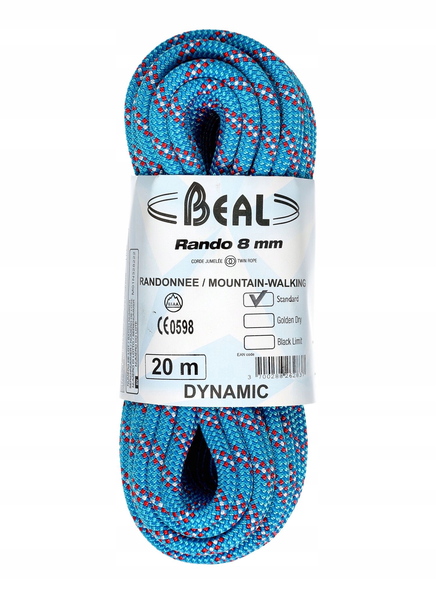 Dynamické lano Beal Rando 8 mm 20 m modré