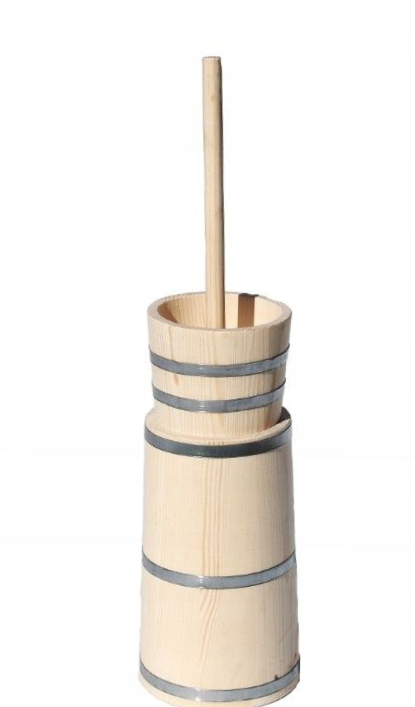 Maselnica drewniana maselniczka do robienia masła 4 L