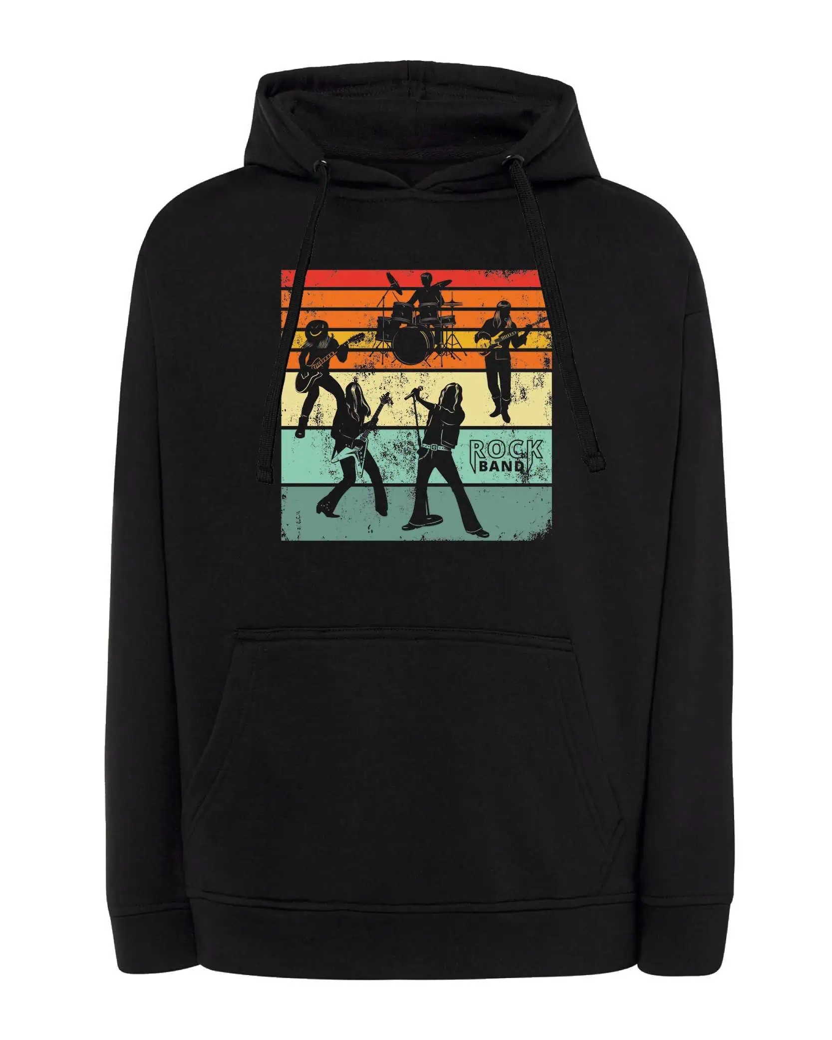Mikina s kapucí Rock Hudba Koncert Barvy Černá XL