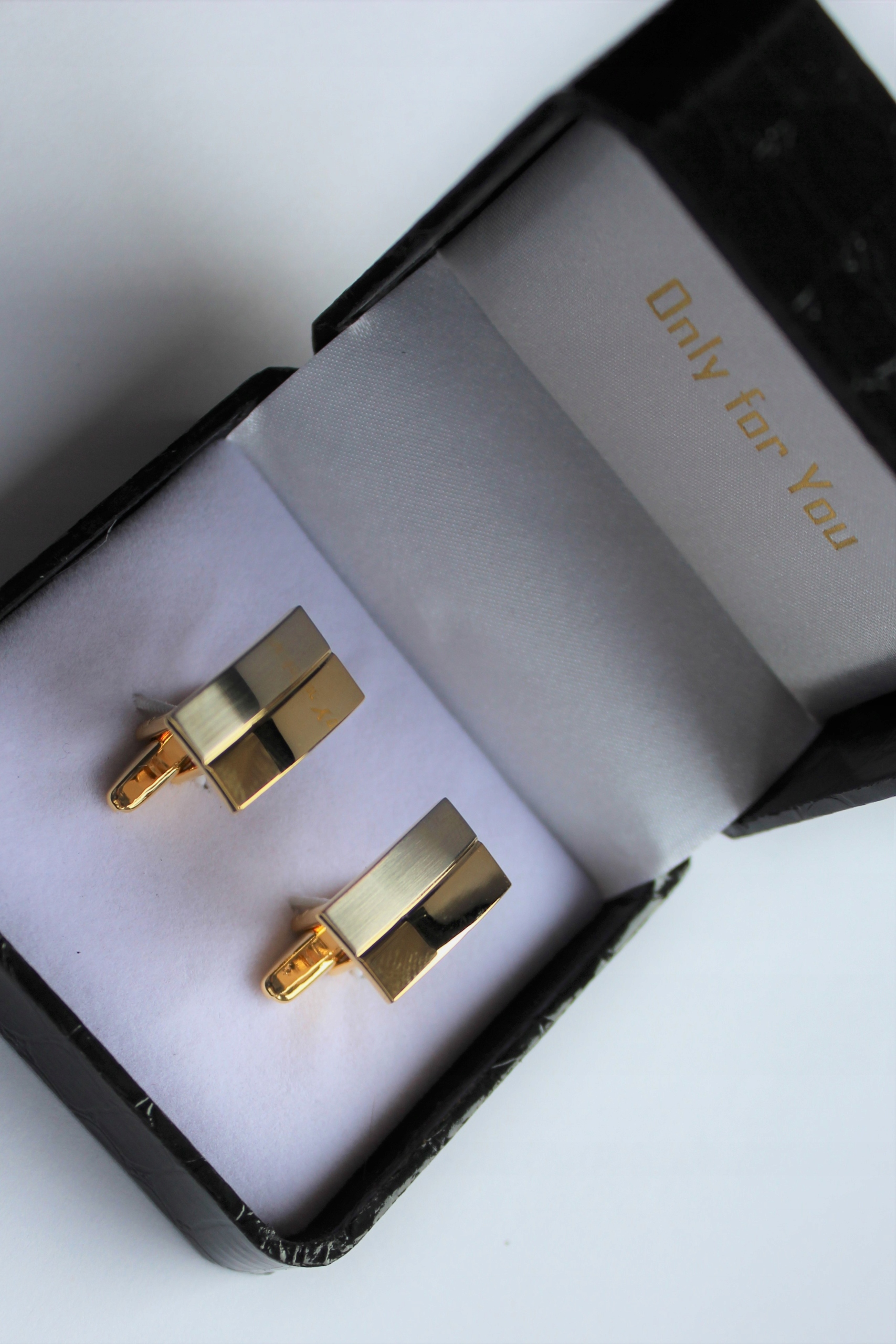 Spinki do mankietów Exc SrebrnoZłote Satyna Połysk pozłacane rodowane