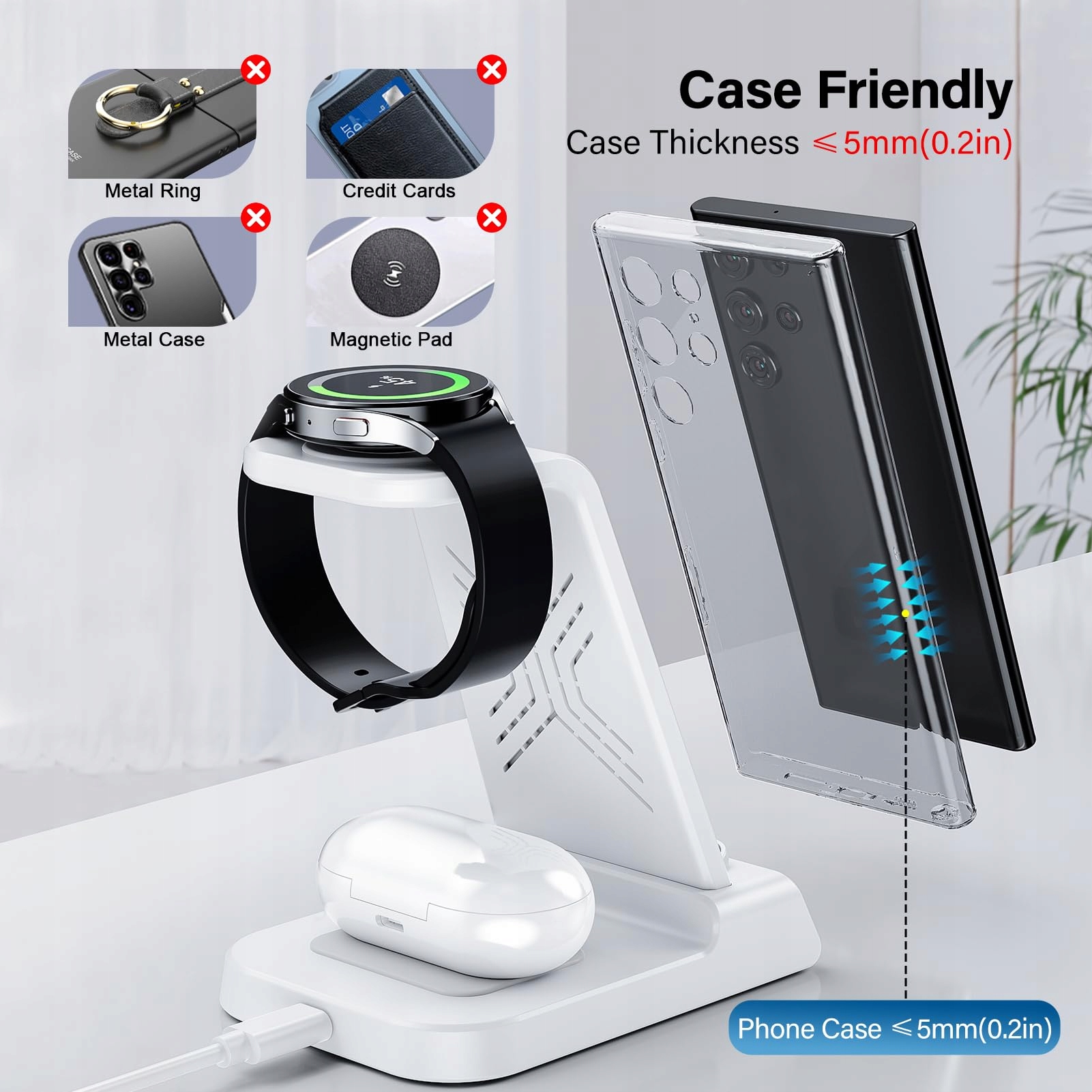 SAMSUNG Ładowarka Indukcyjna 3w1 Do Galaxy S25 Ultra Watch Buds Z Flip Fold — miniatura 5