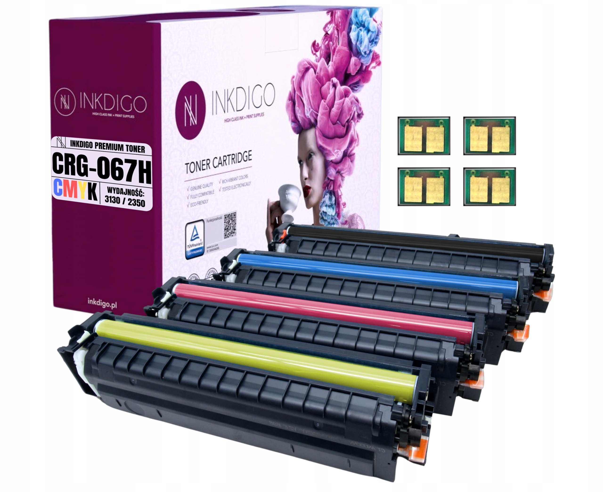 4x Toner Inkdigo do drukarek Canon Cmyk zamiennik 067H wszystkie